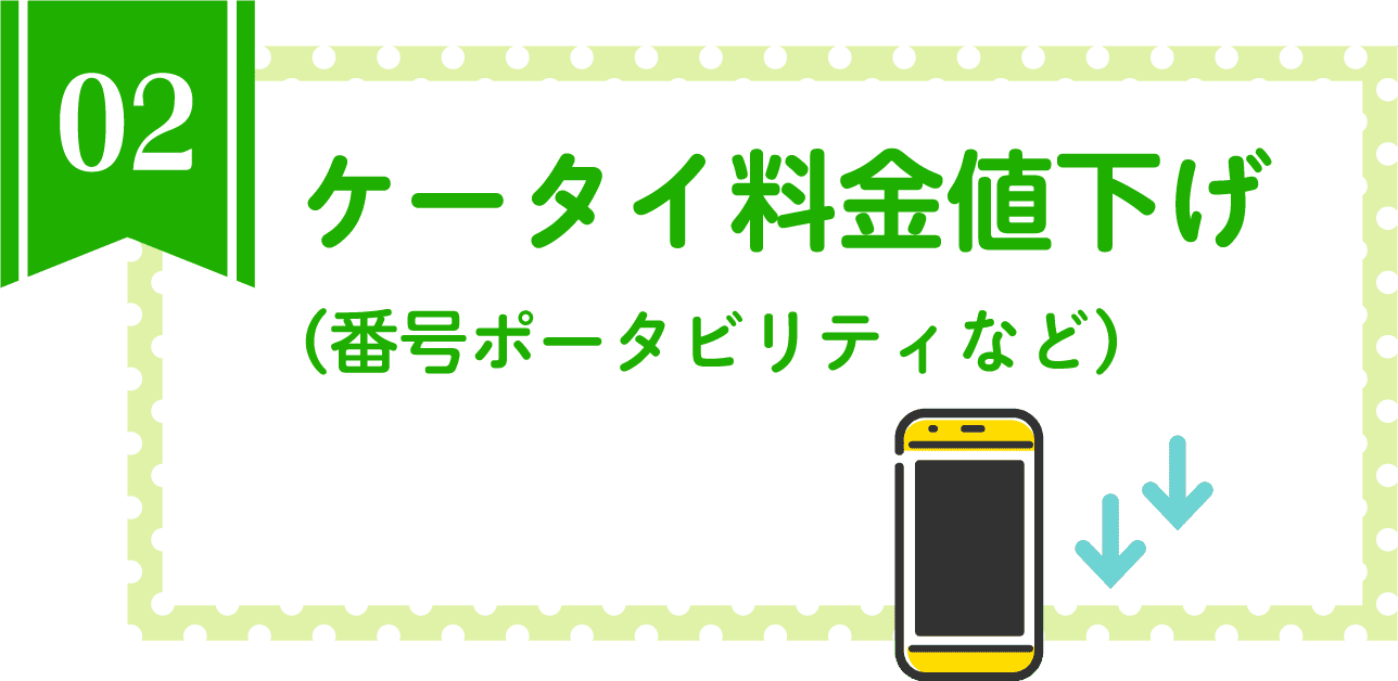 ケータイ料金値下げ（番号ポータビリティなど）